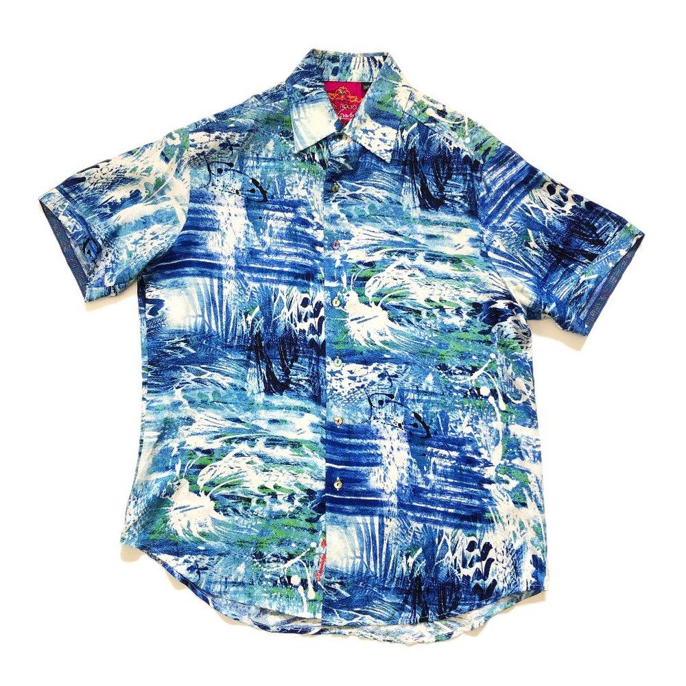 Robert Graham Silk Road Short Sleeve Shirt Mens M